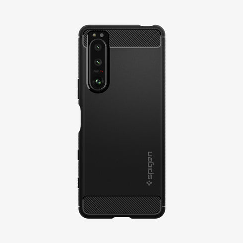 ACS02841 - Sony Xperia 1 III Case Rugged Armor in matte black showing the back